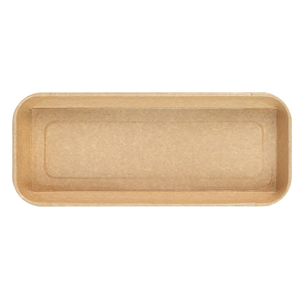 Matsuri Vision 10 oz Rectangle Kraft Paper Sushi Container - 8 3/4" x 3 1/2" x 1" - 50 count box