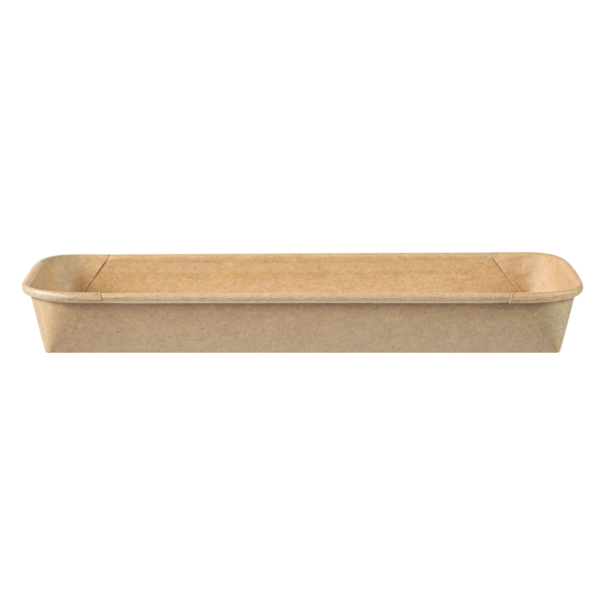 Matsuri Vision 10 oz Rectangle Kraft Paper Sushi Container - 8 3/4" x 3 1/2" x 1" - 100 count box