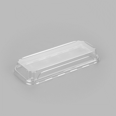 Matsuri Vision Clear PET Plastic Lid - Fits 10 oz Sushi Container, Anti-Fog - 100 count box