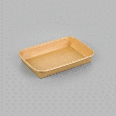 Matsuri Vision 8 oz Rectangle Kraft Paper Sushi Container - 6 1/2" x 4 1/2" x 1" - 50 count box