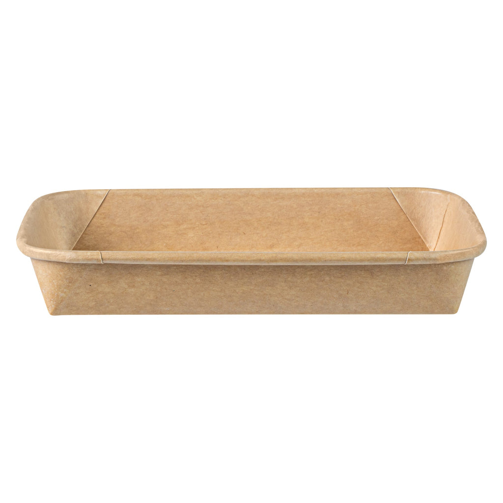 Matsuri Vision 8 oz Rectangle Kraft Paper Sushi Container - 6 1/2" x 4 1/2" x 1" - 50 count box