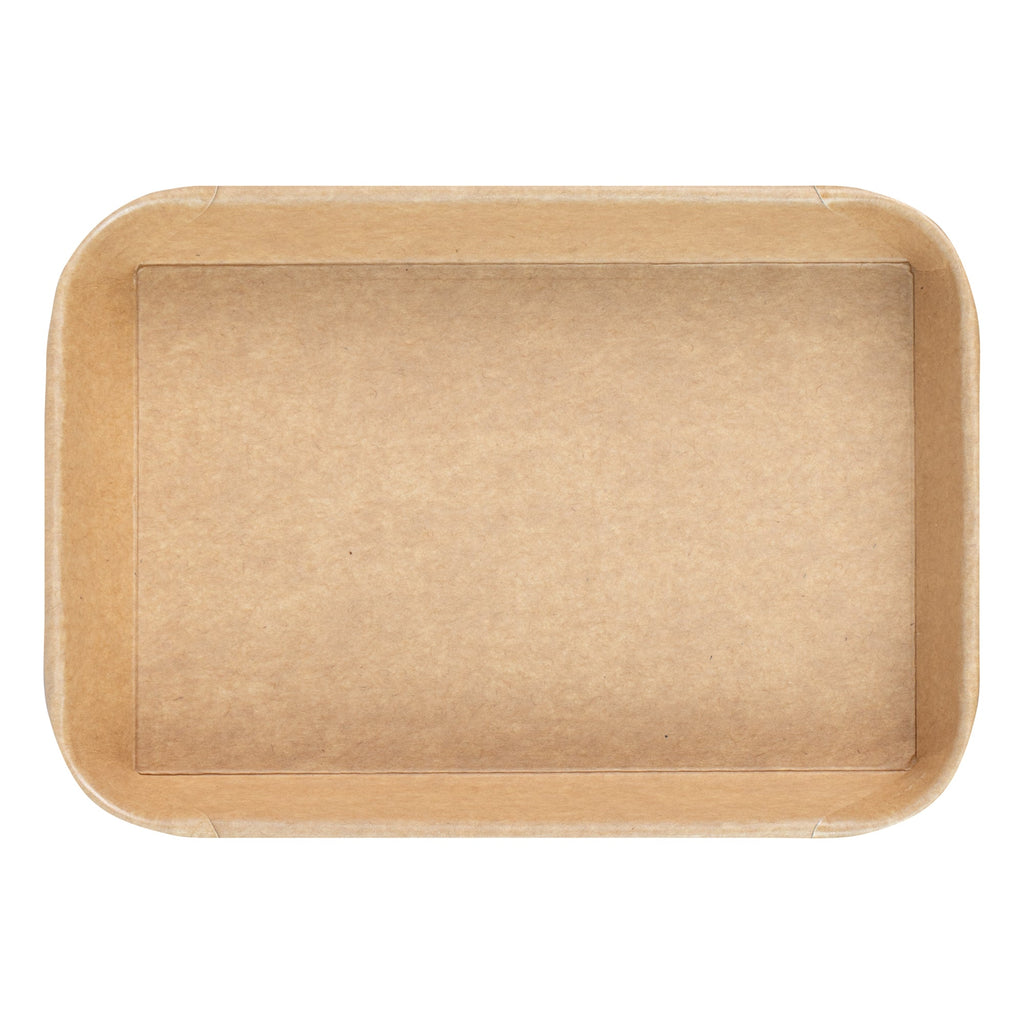 Matsuri Vision 8 oz Rectangle Kraft Paper Sushi Container - 6 1/2" x 4 1/2" x 1" - 50 count box