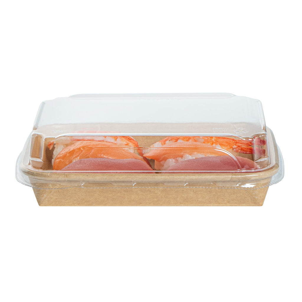 Matsuri Vision Clear PET Plastic Lid - Fits 8 oz Sushi Container, Anti-Fog - 50 count box