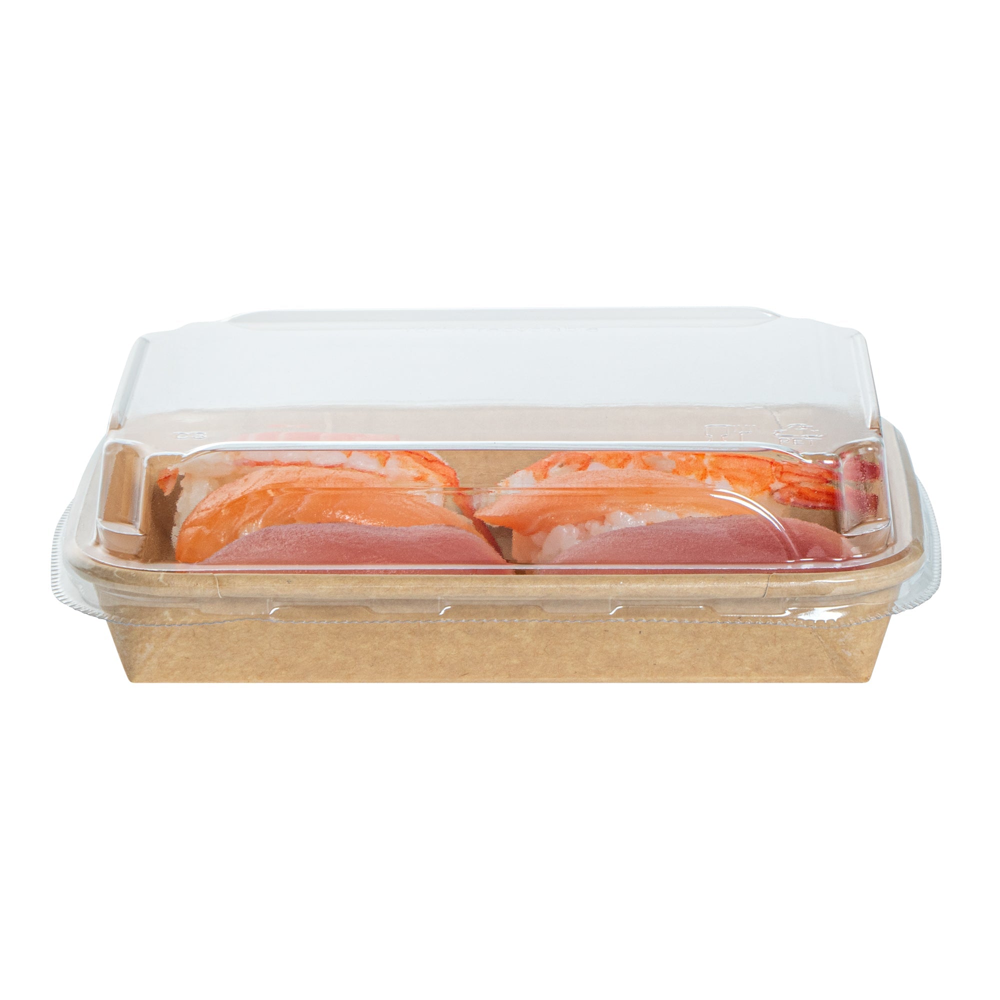 Matsuri Vision Clear PET Plastic Lid - Fits 8 oz Sushi Container, Anti-Fog - 50 count box