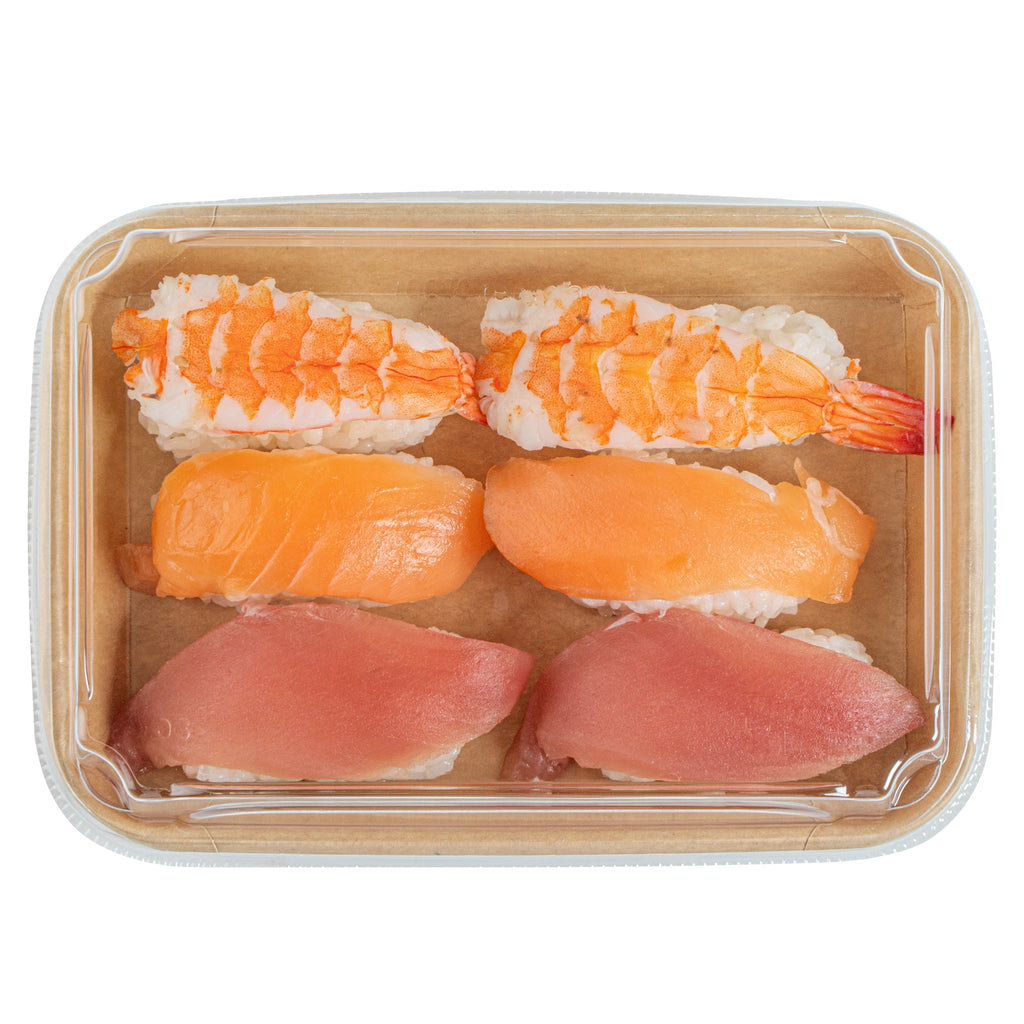 Matsuri Vision Clear PET Plastic Lid - Fits 8 oz Sushi Container, Anti-Fog - 100 count box
