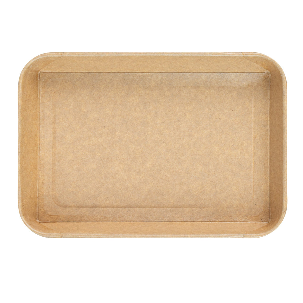Matsuri Vision 11 oz Rectangle Kraft Paper Sushi Container - 7 1/4" x 5" x 1" - 50 count box