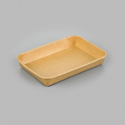 Matsuri Vision 11 oz Rectangle Kraft Paper Sushi Container - 7 1/4" x 5" x 1" - 100 count box