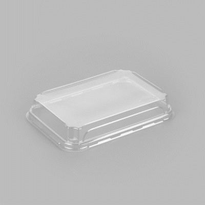 Matsuri Vision Clear PET Plastic Lid - Fits 11 oz Sushi Container, Anti-Fog - 100 count box