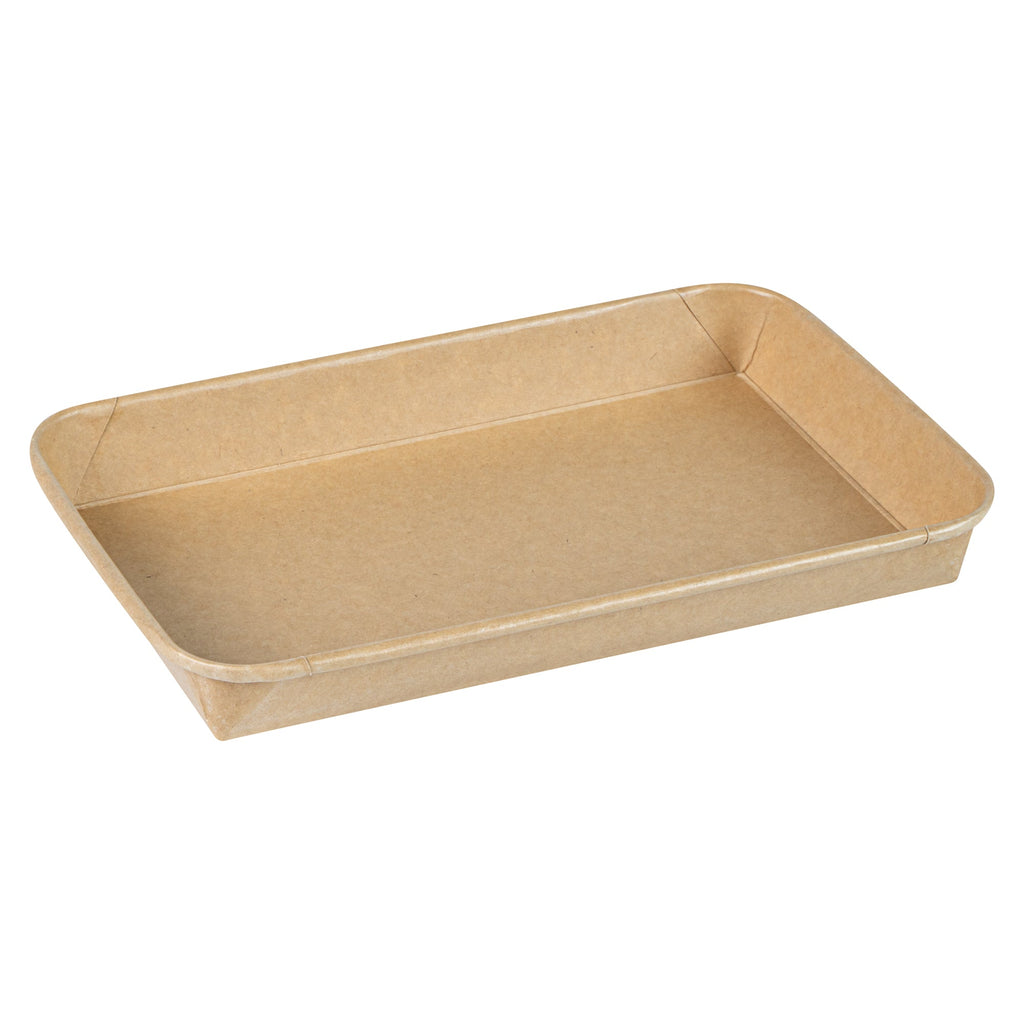 Matsuri Vision 15 oz Rectangle Kraft Paper Sushi Container - 8 3/4" x 5 1/2" x 1" - 50 count box