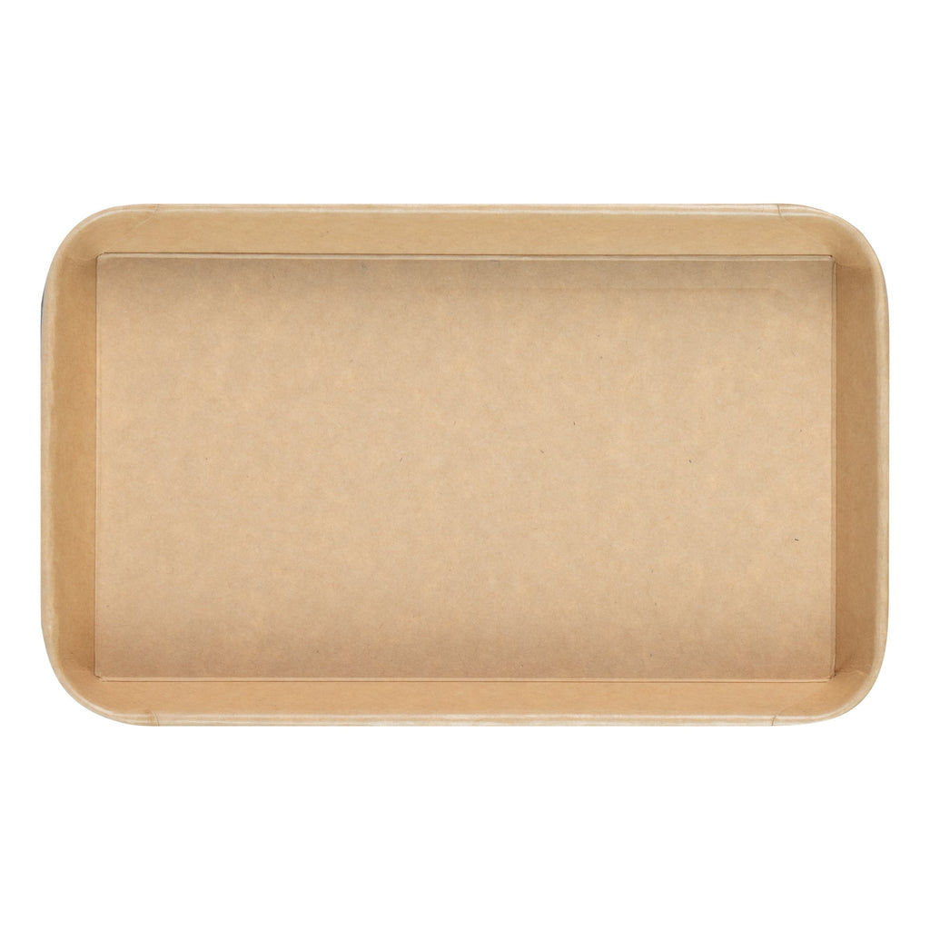 Matsuri Vision 15 oz Rectangle Kraft Paper Sushi Container - 8 3/4" x 5 1/2" x 1" - 100 count box