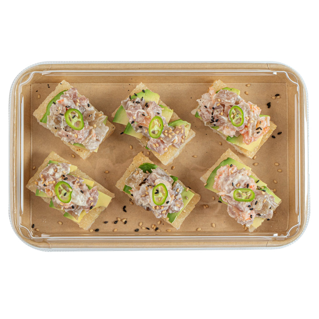 Matsuri Vision Clear PET Plastic Lid - Fits 15 oz Sushi Container, Anti-Fog - 50 count box