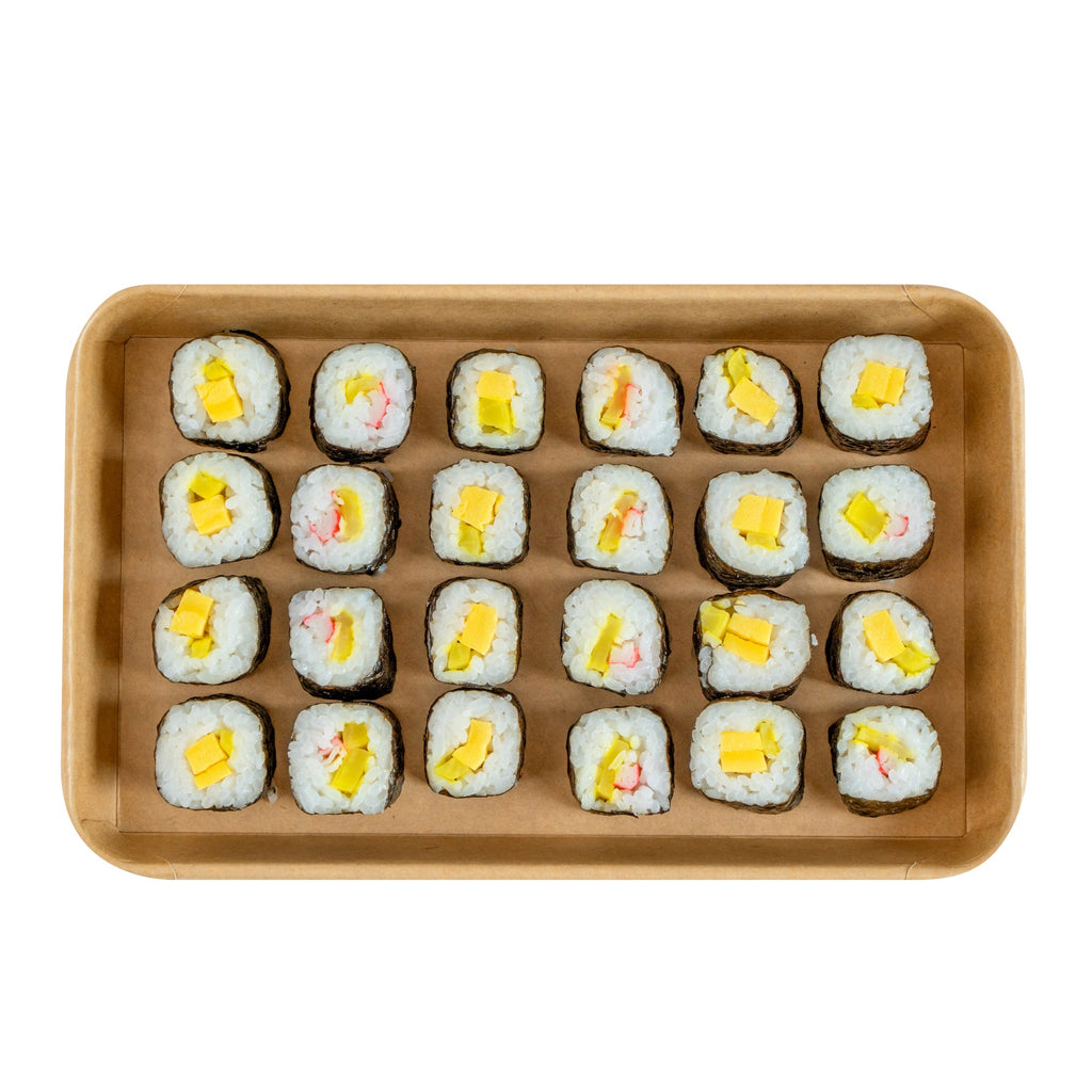 Matsuri Vision 20 oz Rectangle Kraft Paper Sushi Container - 9 1/2" x 6" x 1" - 50 count box