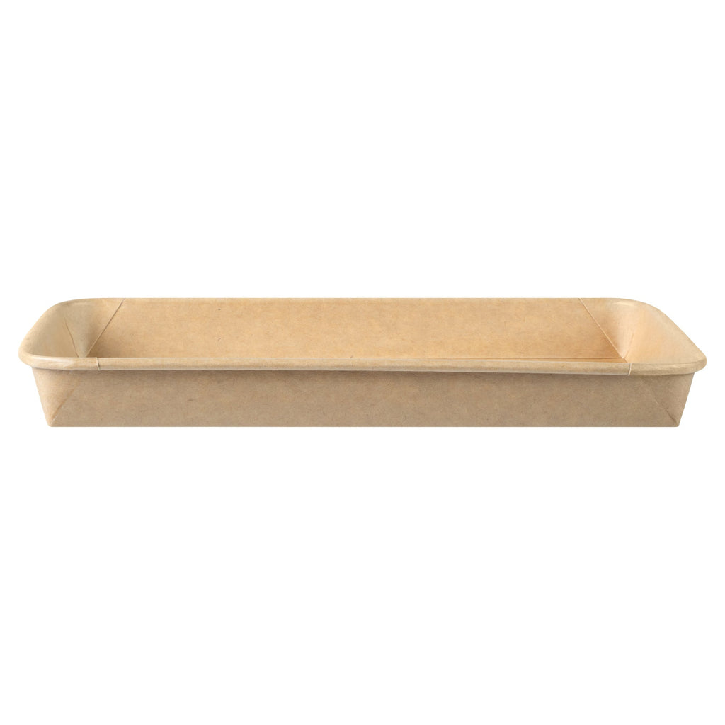 Matsuri Vision 20 oz Rectangle Kraft Paper Sushi Container - 9 1/2" x 6" x 1" - 50 count box