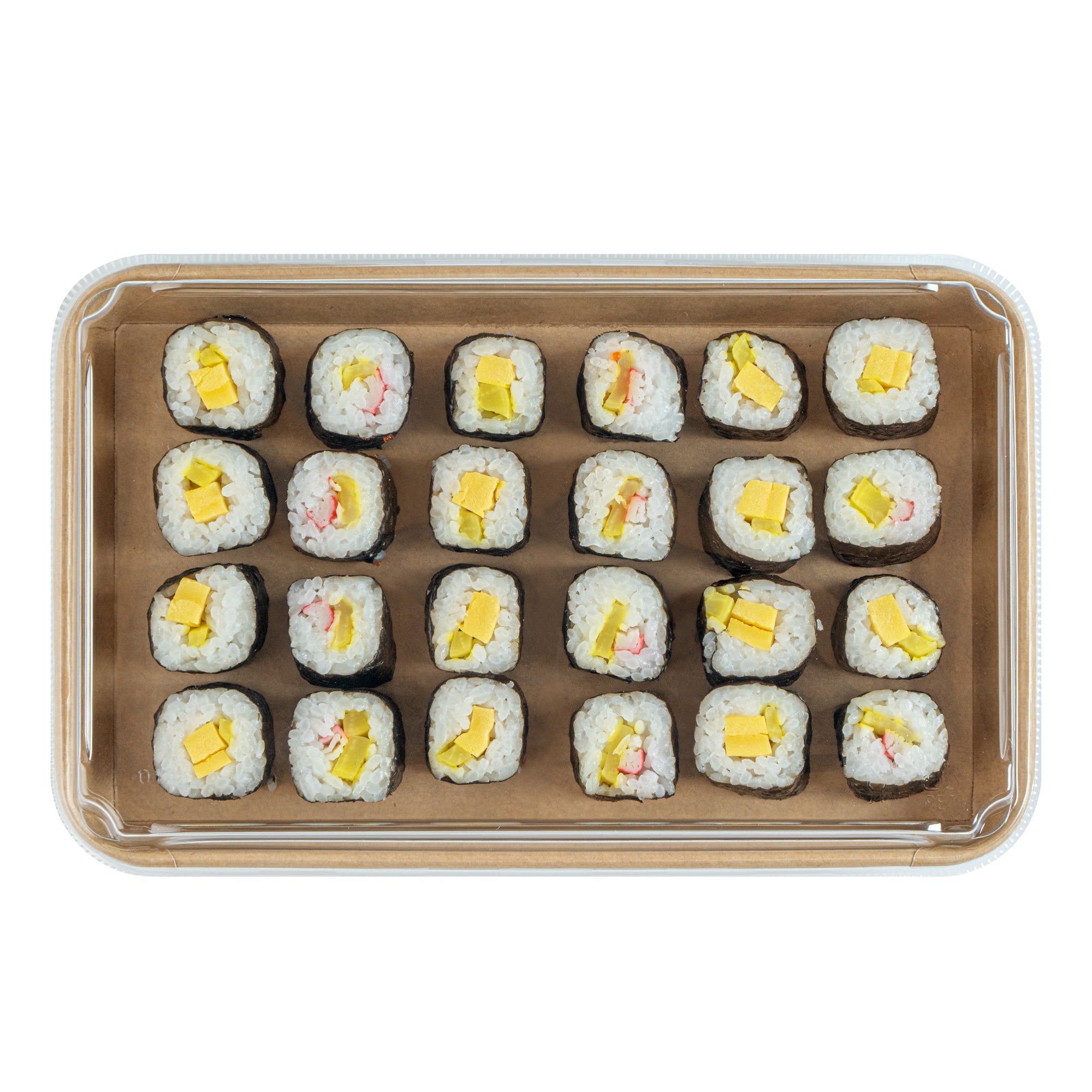 Matsuri Vision Clear PET Plastic Lid - Fits 20 oz Sushi Container, Anti-Fog - 100 count box