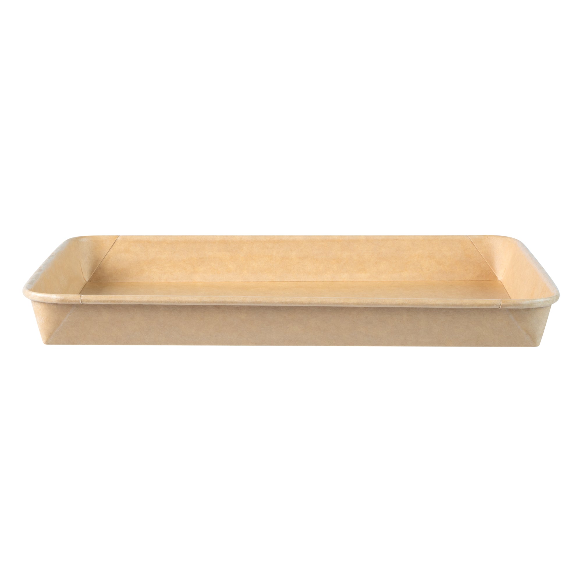 Matsuri Vision 23 oz Rectangle Kraft Paper Sushi Container - 10" x 7 1/4" x 1" - 50 count box