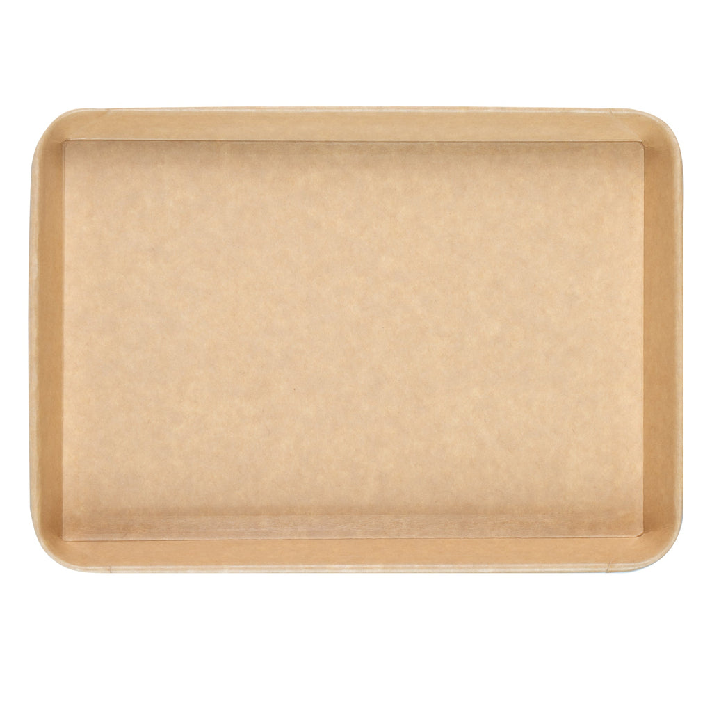 Matsuri Vision 23 oz Rectangle Kraft Paper Sushi Container - 10" x 7 1/4" x 1" - 50 count box