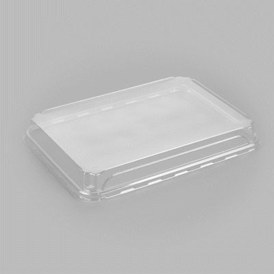 Matsuri Vision Clear PET Plastic Lid - Fits 23 oz Sushi Container, Anti-Fog - 100 count box