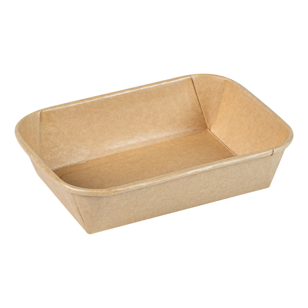 Matsuri Vision 17 oz Rectangle Kraft Paper Sushi Container - 6 1/2" x 4 3/4" x 1 1/2" - 50 count box