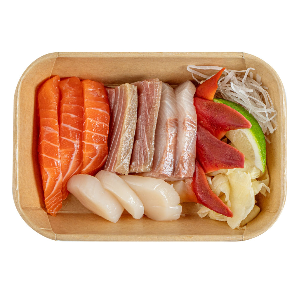 Matsuri Vision 17 oz Rectangle Kraft Paper Sushi Container - 6 1/2" x 4 3/4" x 1 1/2" - 100 count box