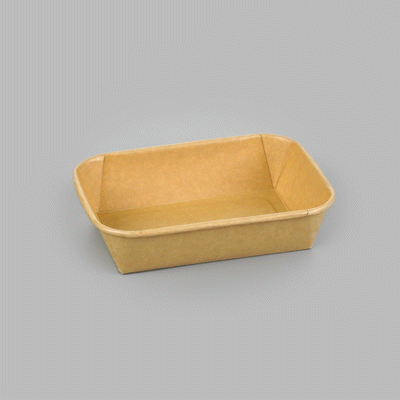 Matsuri Vision 17 oz Rectangle Kraft Paper Sushi Container - 6 1/2" x 4 3/4" x 1 1/2" - 100 count box