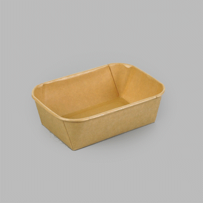 Matsuri Vision 22 oz Rectangle Kraft Paper Sushi Container - 6 1/2" x 4 3/4" x 2" - 100 count box