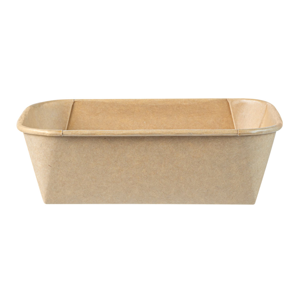 Matsuri Vision 22 oz Rectangle Kraft Paper Sushi Container - 6 1/2" x 4 3/4" x 2" - 100 count box