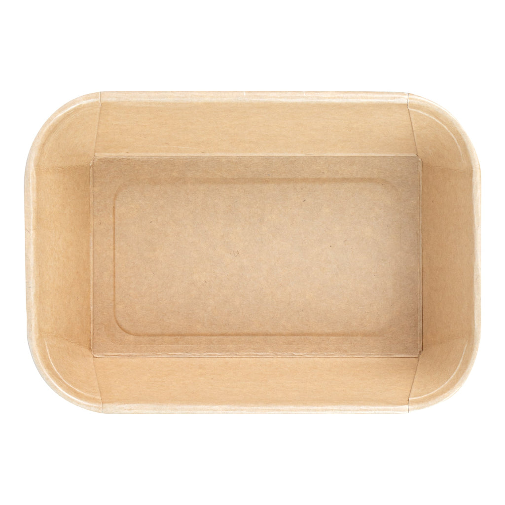 Matsuri Vision 26 oz Rectangle Kraft Paper Sushi Container - 6 1/2" x 4 3/4" x 2 1/4" - 50 count box