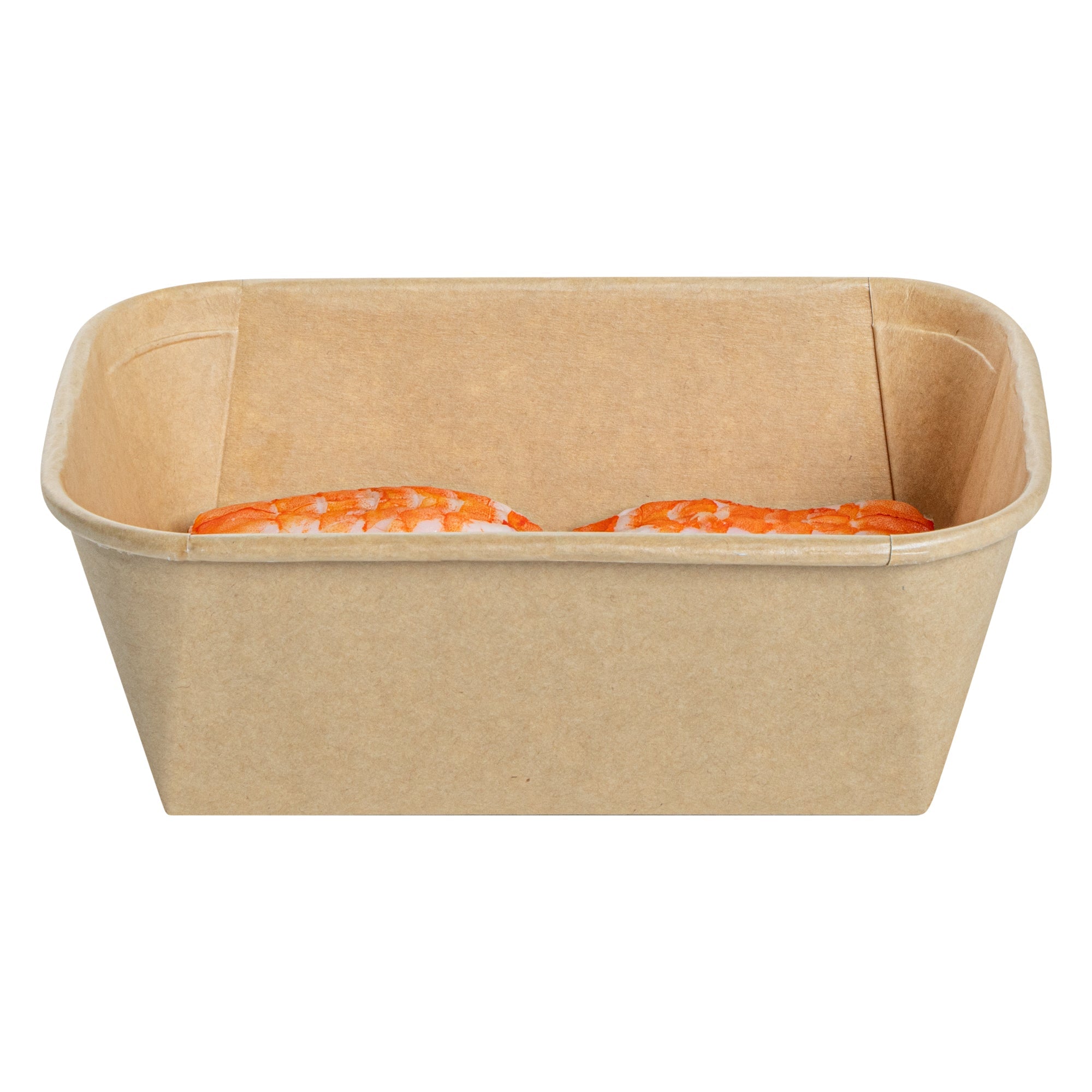 Matsuri Vision 26 oz Rectangle Kraft Paper Sushi Container - 6 1/2" x 4 3/4" x 2 1/4" - 100 count box