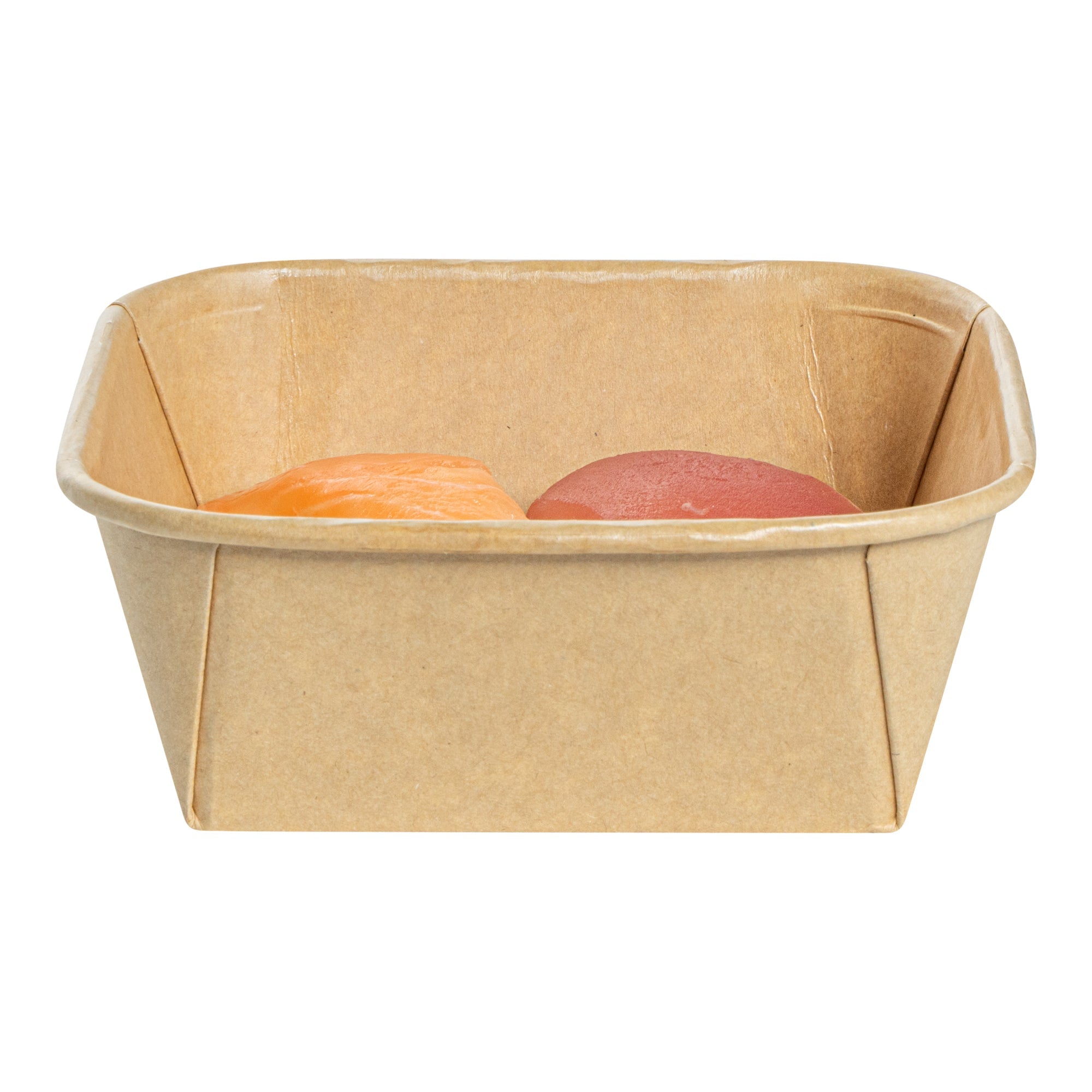 Matsuri Vision 17 oz Square Kraft Paper Sushi Container - 5" x 5" x 2" - 100 count box