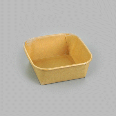 Matsuri Vision 17 oz Square Kraft Paper Sushi Container - 5" x 5" x 2" - 100 count box