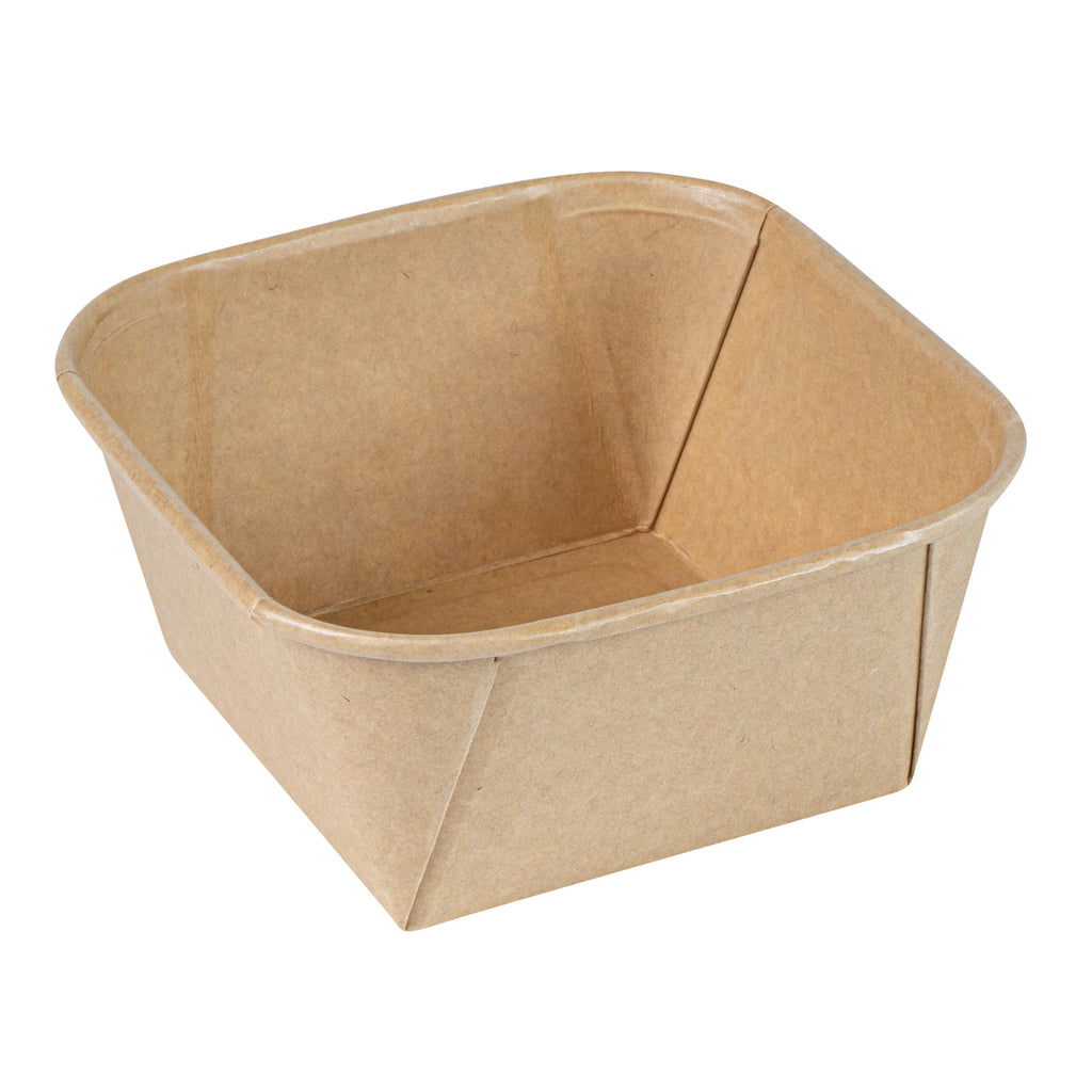 Matsuri Vision 22 oz Square Kraft Paper Sushi Container - 5" x 5" x 2 1/4" - 50 count box