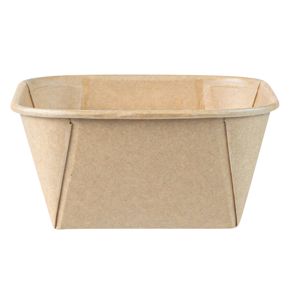 Matsuri Vision 22 oz Square Kraft Paper Sushi Container - 5" x 5" x 2 1/4" - 50 count box