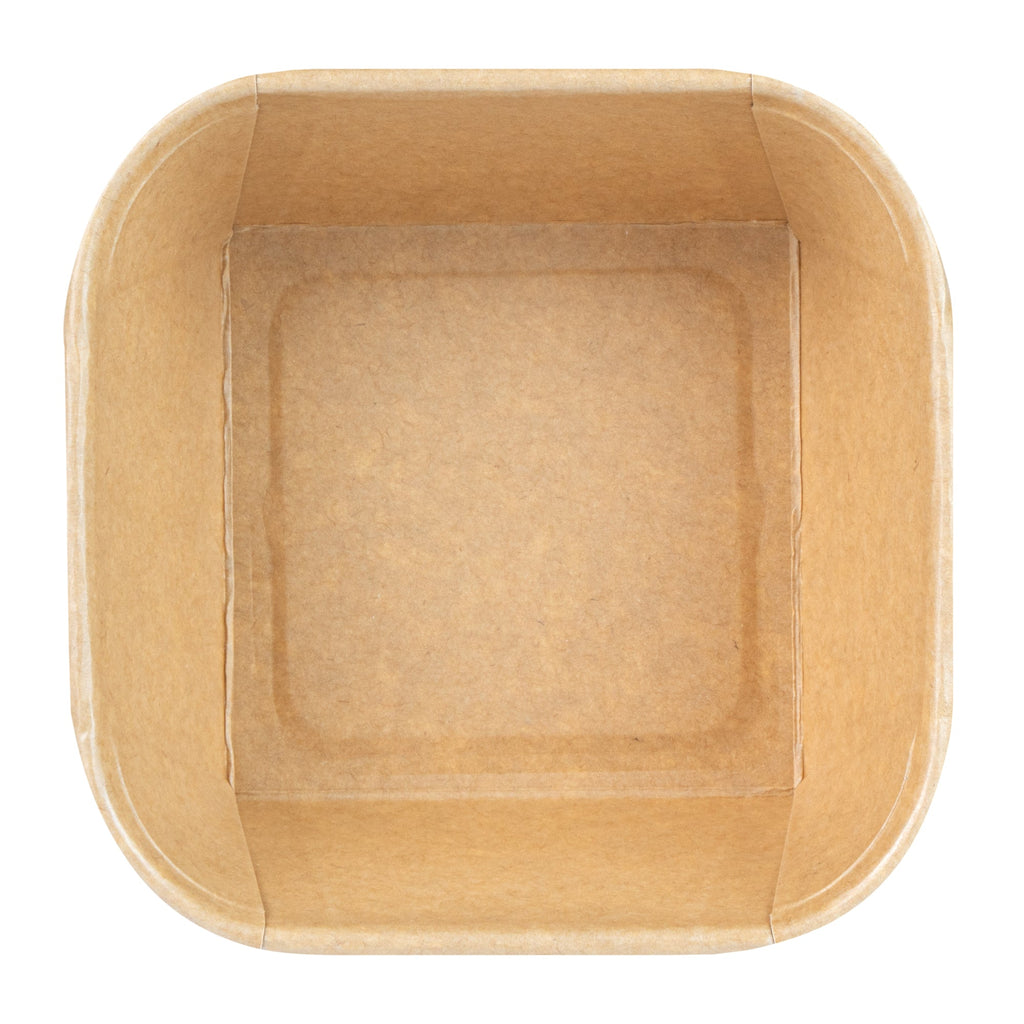 Matsuri Vision 22 oz Square Kraft Paper Sushi Container - 5" x 5" x 2 1/4" - 50 count box