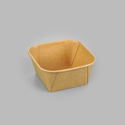 Matsuri Vision 22 oz Square Kraft Paper Sushi Container - 5" x 5" x 2 1/4" - 100 count box