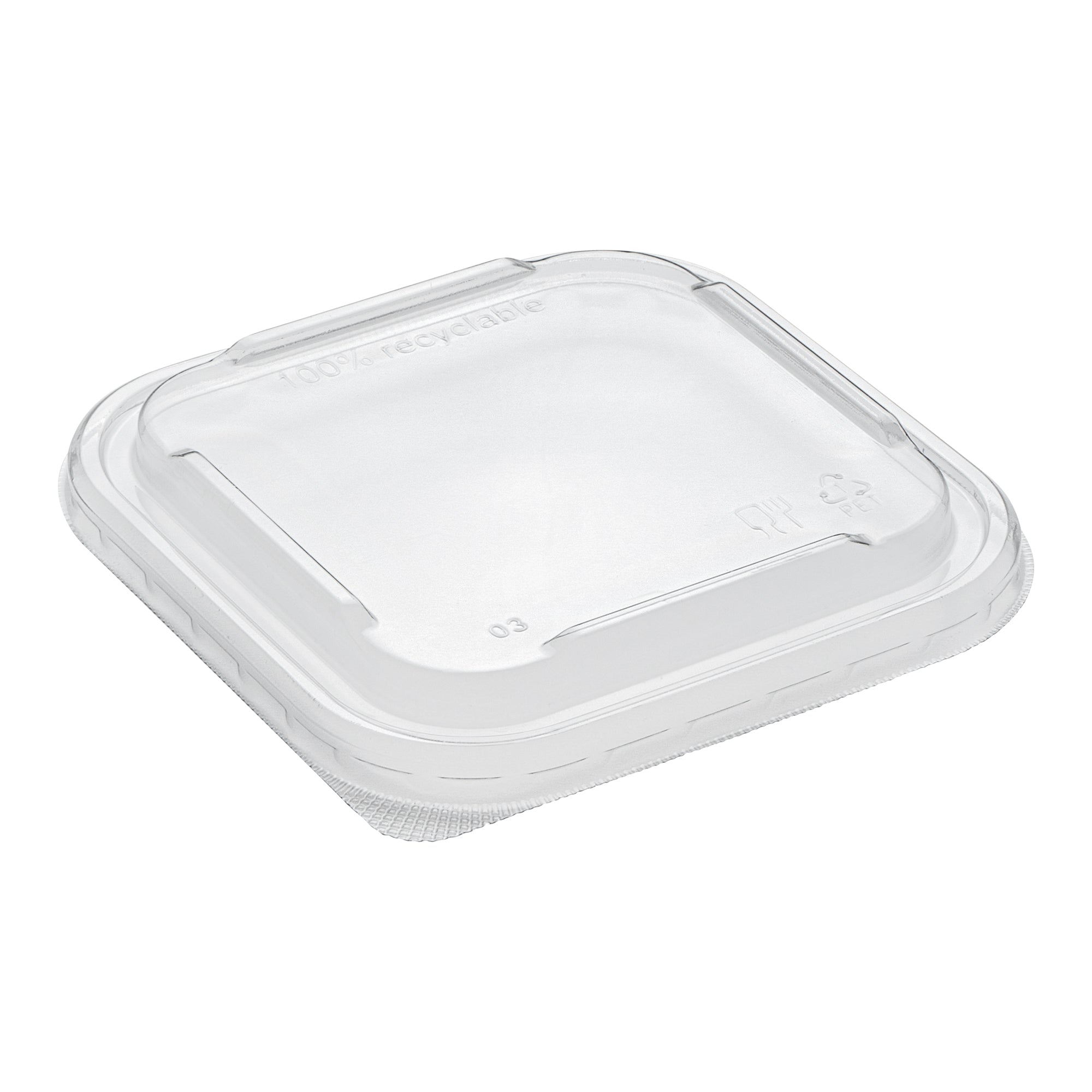 Matsuri Vision Clear PET Plastic Lid - Fits 17 and 22 oz Sushi Containers, Anti-Fog - 50 count box