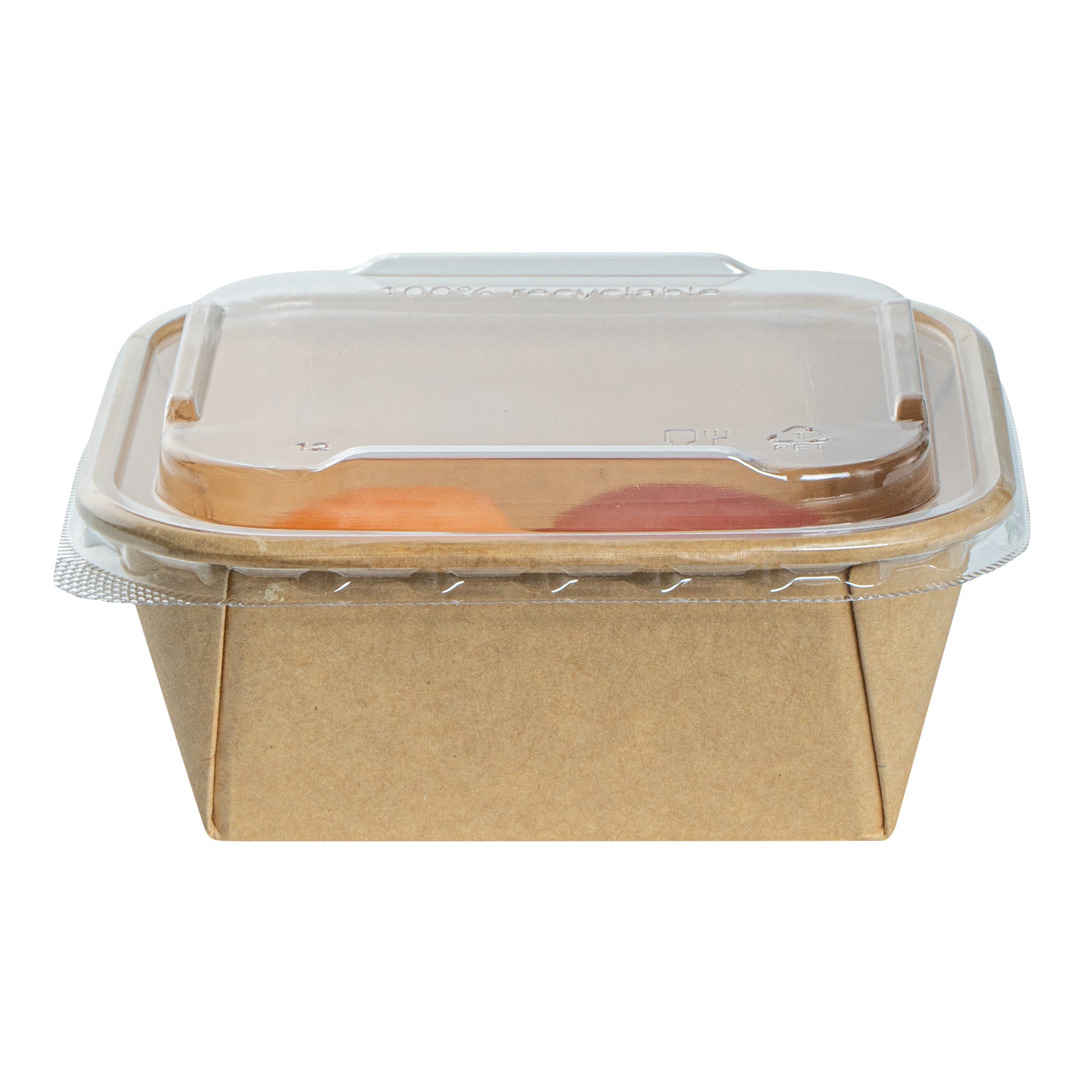 Matsuri Vision Clear PET Plastic Lid - Fits 17 and 22 oz Sushi Containers, Anti-Fog - 50 count box