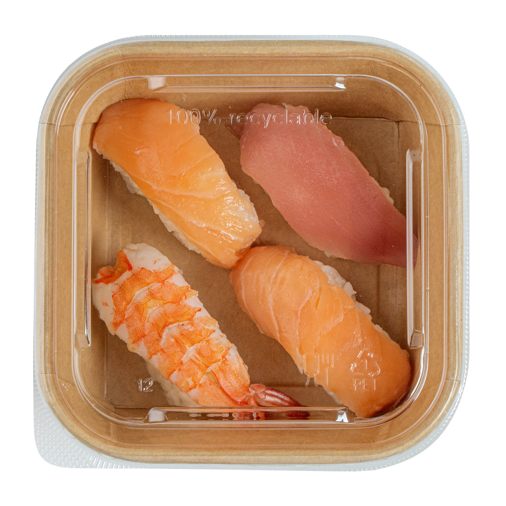 Matsuri Vision Clear PET Plastic Lid - Fits 17 and 22 oz Sushi Containers, Anti-Fog - 50 count box