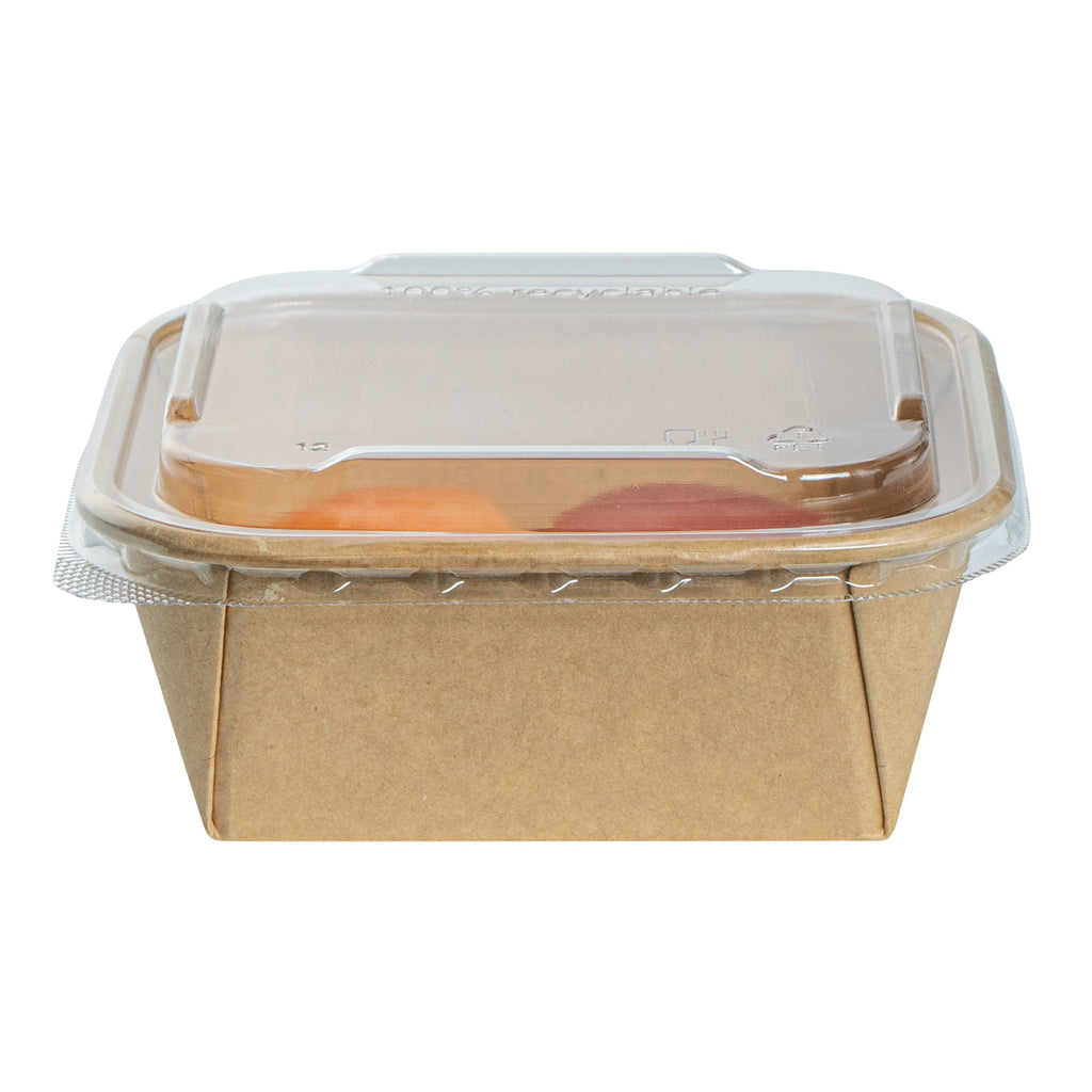 Matsuri Vision Clear PET Plastic Lid - Fits 17 and 22 oz Sushi Containers, Anti-Fog - 100 count box