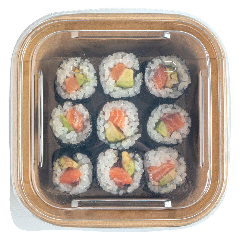 Matsuri Vision Clear PP Plastic Lid - Fits 17 and 22 oz Sushi Containers, Anti-Fog - 50 count box