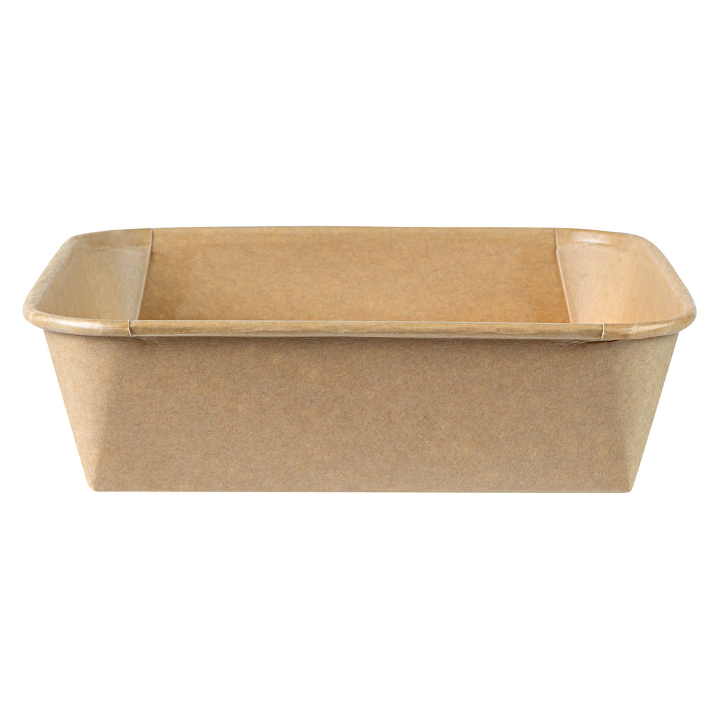 Matsuri Vision 34 oz Square Kraft Paper Sushi Container - 7" x 7" x 2" - 50 count box