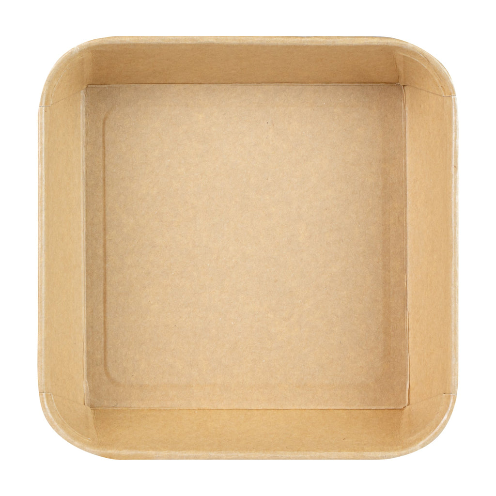 Matsuri Vision 34 oz Square Kraft Paper Sushi Container - 7" x 7" x 2" - 100 count box