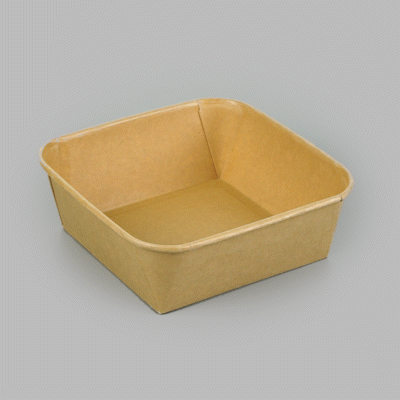 Matsuri Vision 45 oz Square Kraft Paper Sushi Container - 7" x 7" x 2 1/4" - 100 count box