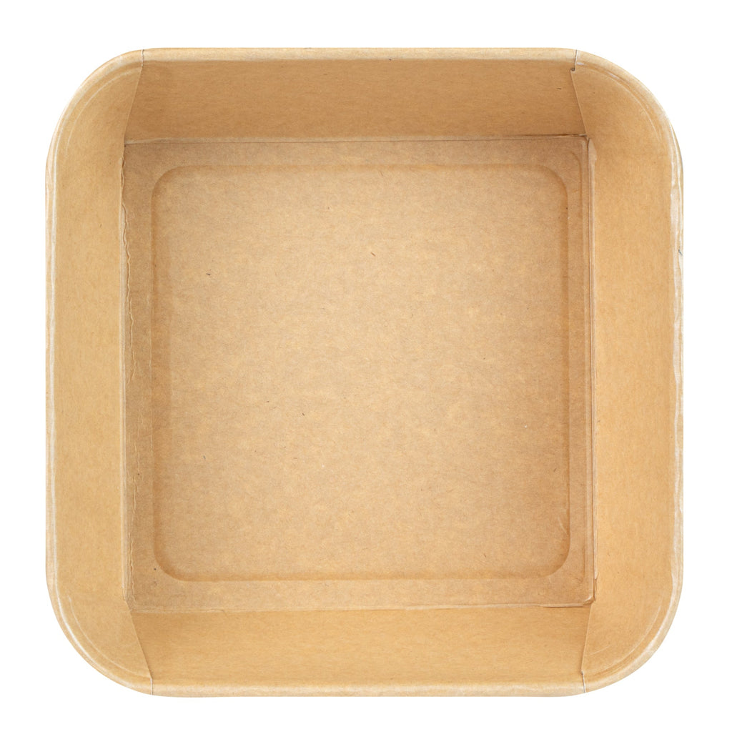 Matsuri Vision 45 oz Square Kraft Paper Sushi Container - 7" x 7" x 2 1/4" - 100 count box