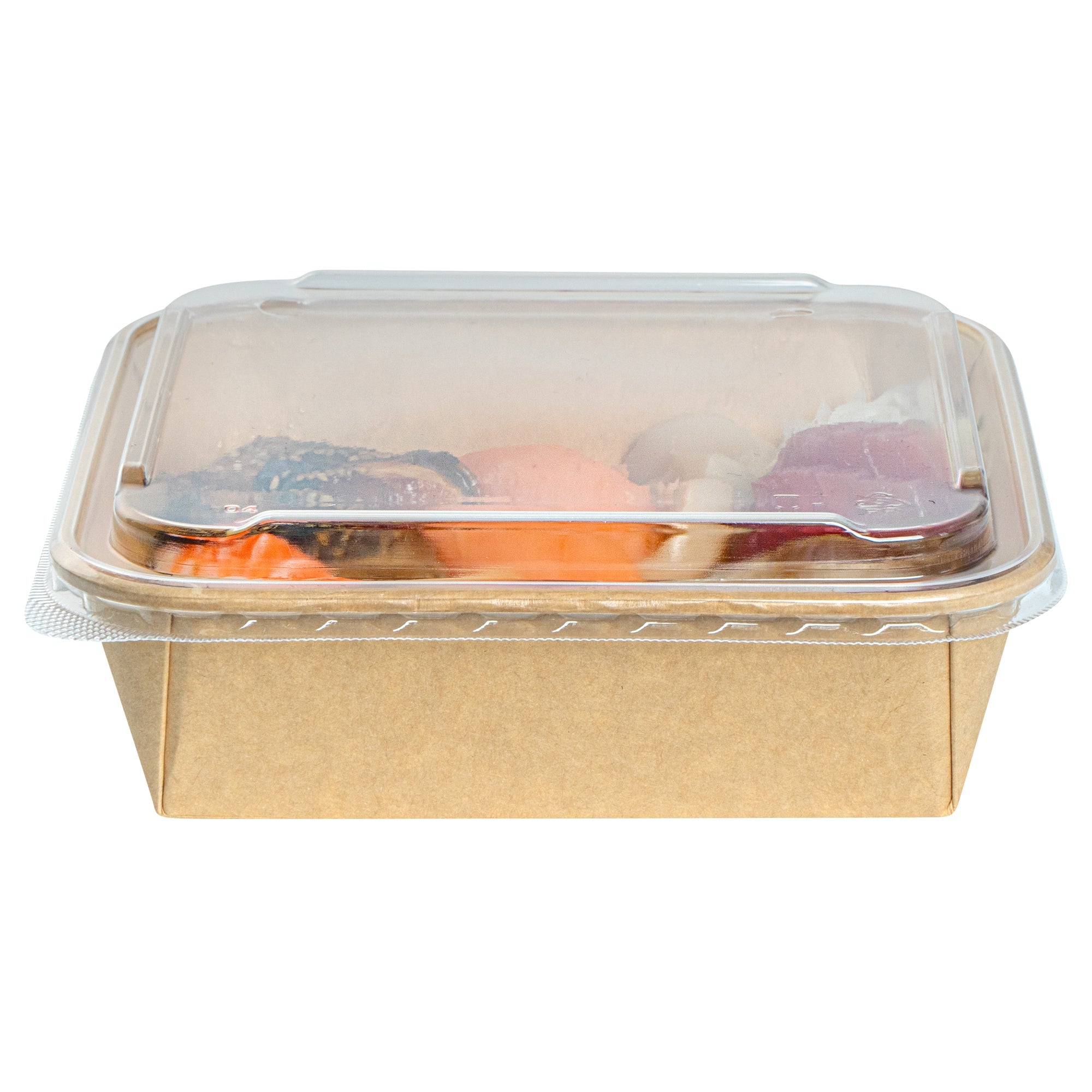 Matsuri Vision Clear PP Plastic Lid - Fits 34 and 45 oz Sushi Containers, Anti-Fog - 100 count box