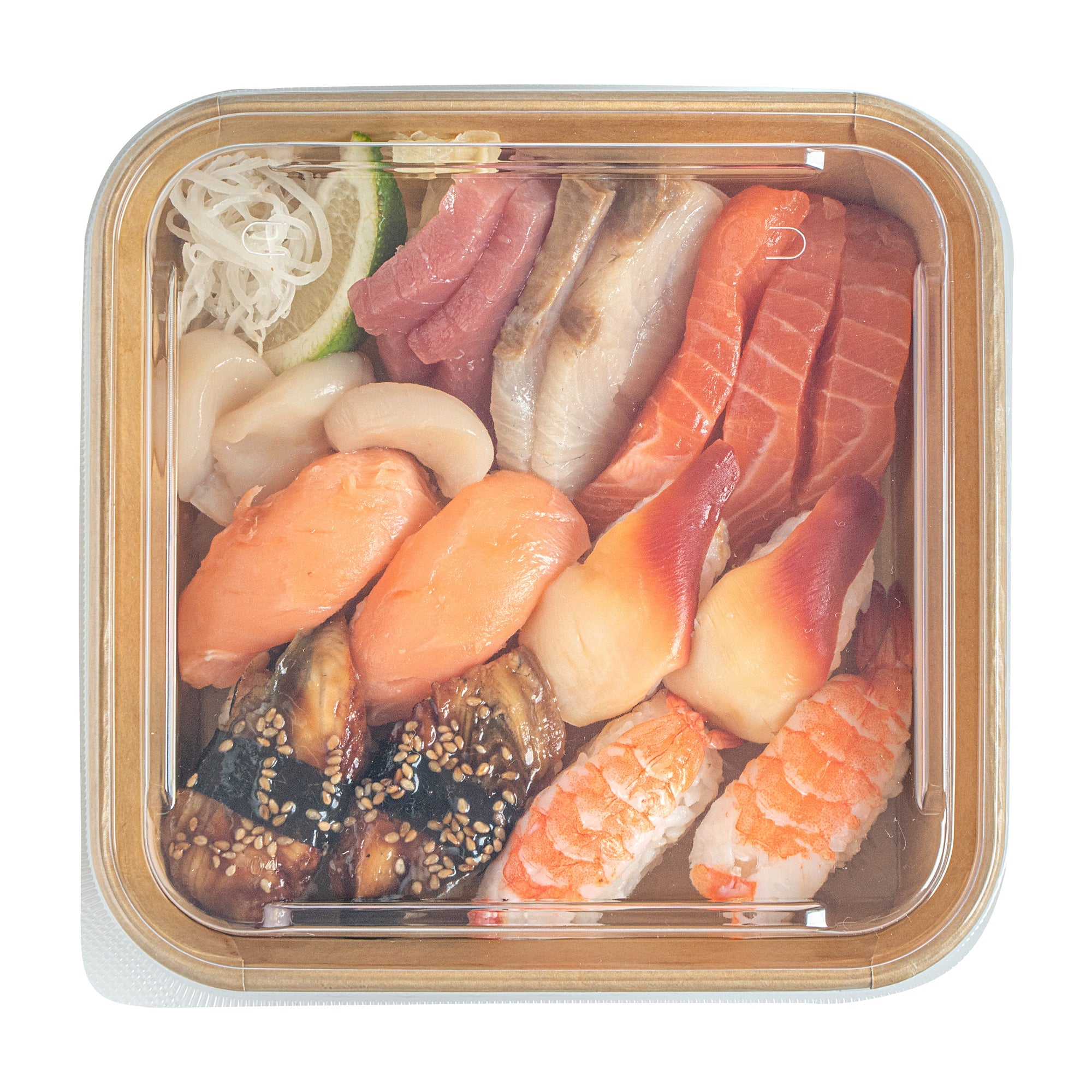Matsuri Vision Clear PP Plastic Lid - Fits 34 and 45 oz Sushi Containers, Anti-Fog - 100 count box