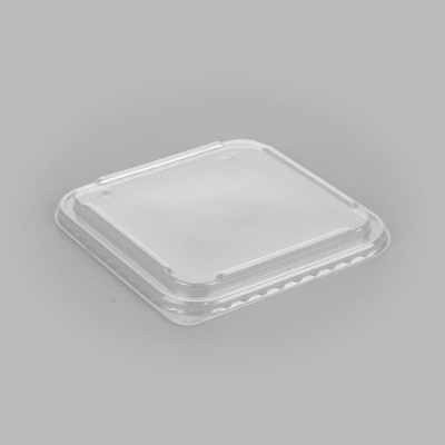Matsuri Vision Clear PP Plastic Lid - Fits 34 and 45 oz Sushi Containers, Anti-Fog - 100 count box