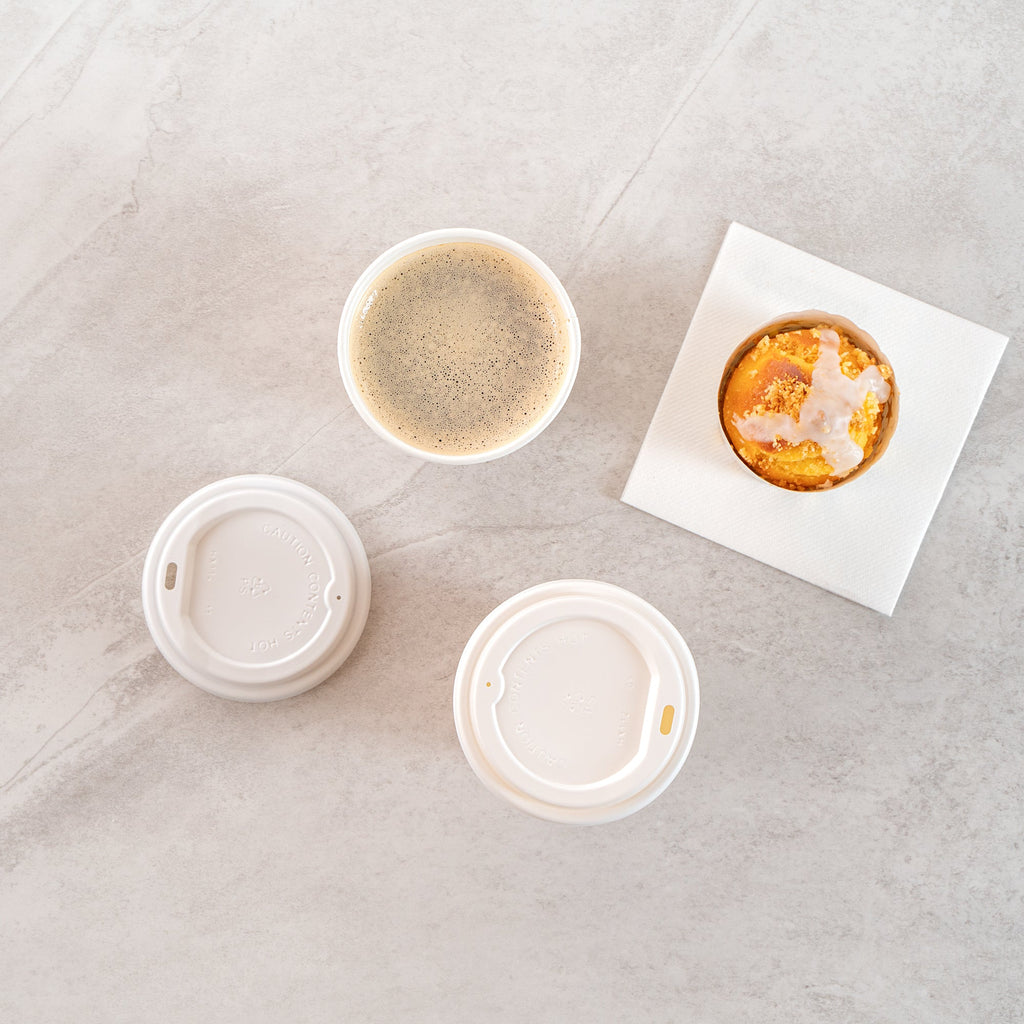 Restpresso 12 oz New Year's Eve Paper Single Wall Coffee Cup - with White Lid - 3 1/2" x 3 1/2" x 4 3/4" - 400 count box
