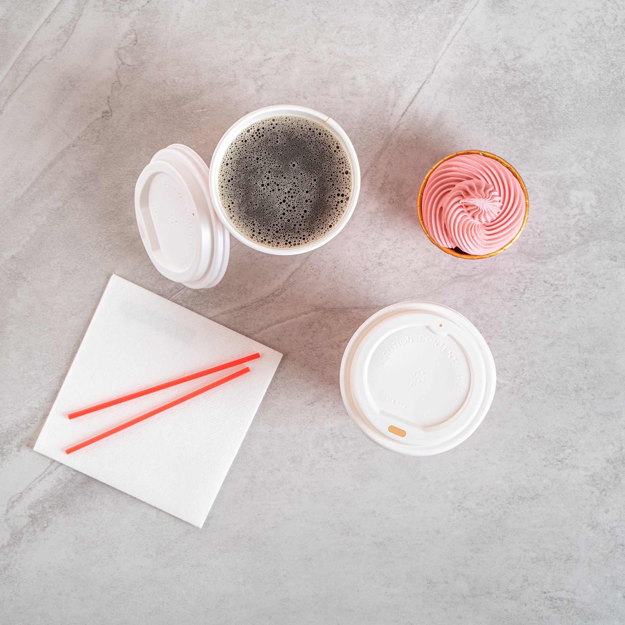 Restpresso 12 oz Valentine's Day Paper Single Wall Coffee Cup - with White Lid - 3 1/2" x 3 1/2" x 4 3/4" - 400 count box