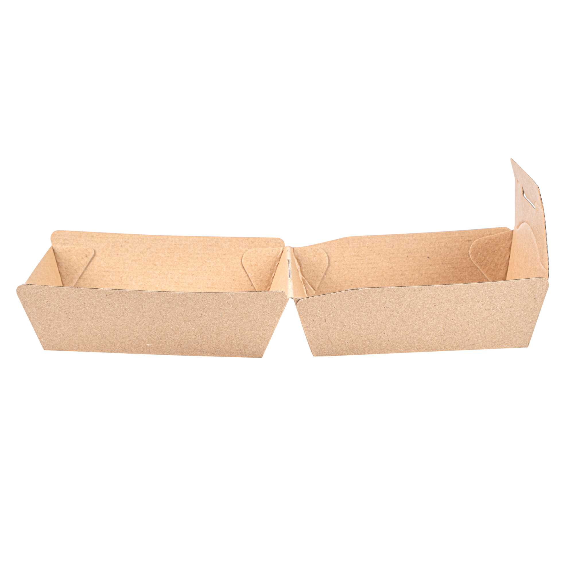 Bio Tek Square Kraft Paper Corrugated Clamshell Container - 4" x 4" x 2 3/4" - 50 count box