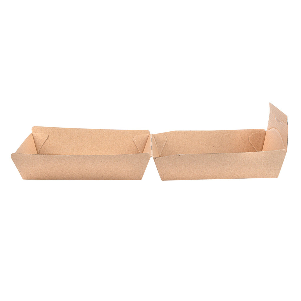 Bio Tek Square Kraft Paper Corrugated Clamshell Container - 5 1/2" x 5 1/2" x 2 3/4" - 100 count box